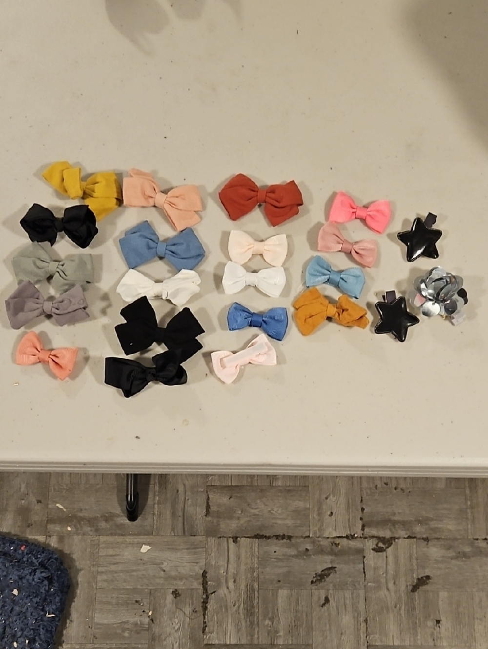 Assorted Kids Fabric Bow Hair Clips - Multi Color Set